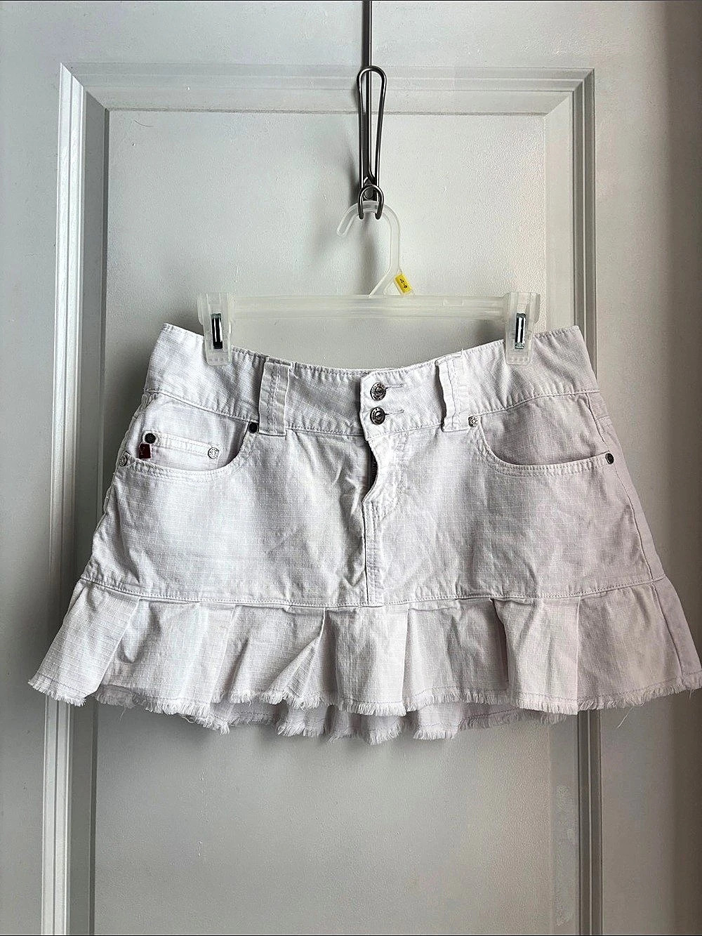 YMI White Frayed Skiry